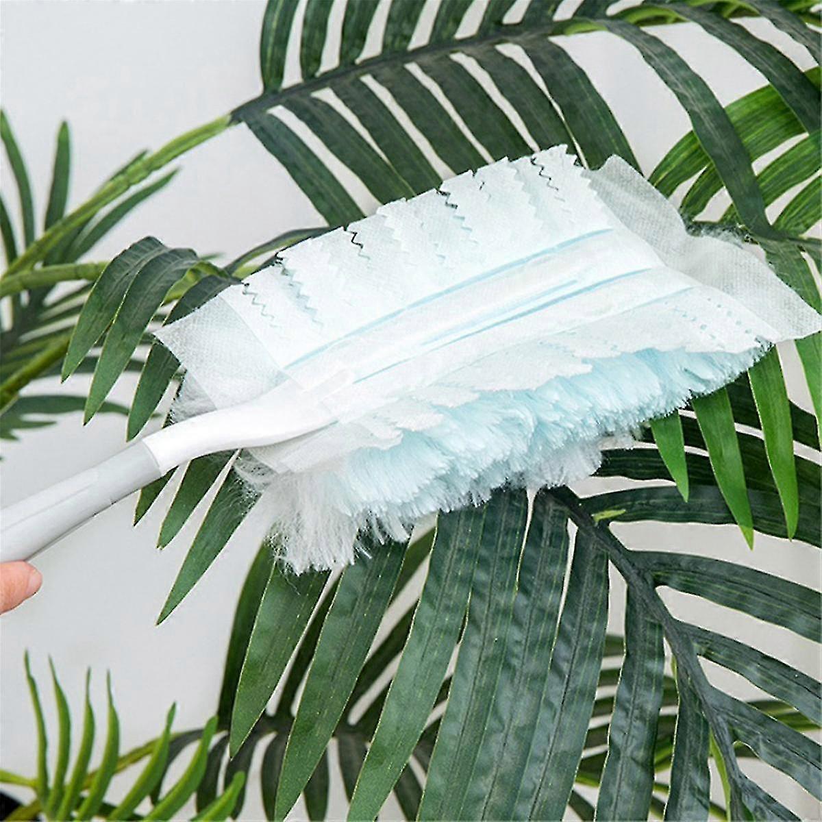 60pcs Duster Refills Electrostatic Duster For Cleaning With 2 Handles For Home Ceiling Furniture Mu