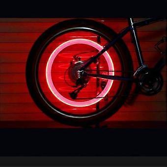 2 Pcs LED Flash Waterproof Bicycle Accessories Wheel Tyre Tire Valve Caps