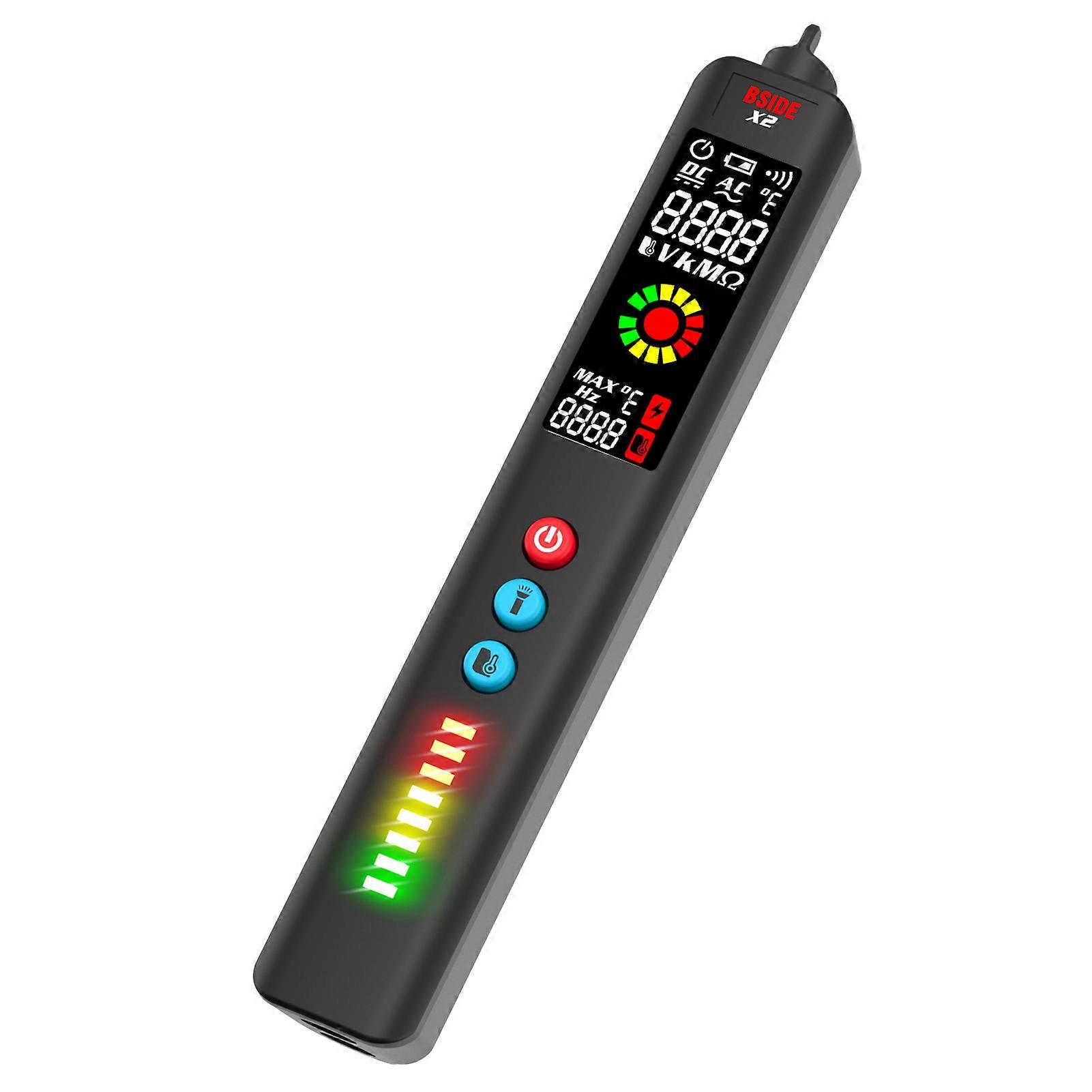 BSIDE X2 Multimetro Digitale Intelligente Schermo LCD Di Misurazione Della Temperatura A Infrarossi AC DC Rilevatore Di Tensione Penna Torcia A LED Accurata e Sensibile Multifunc