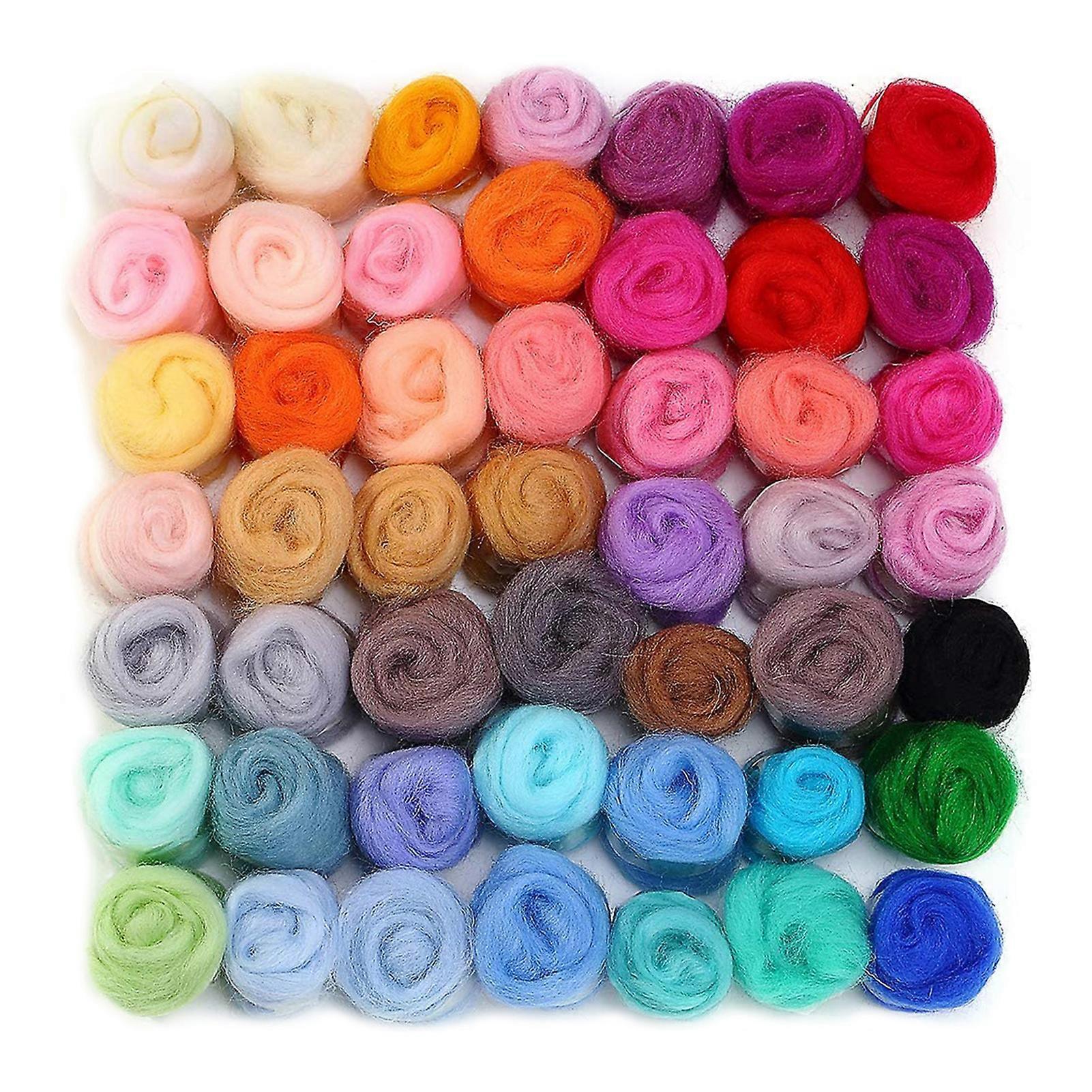 36/50 Colors Fibre Wool Yarns Roving Felting Wool for Needle Felting Hand Spinnings DIY Craft
