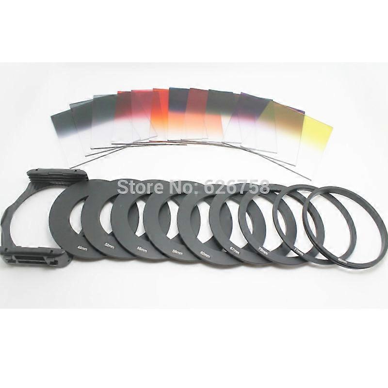 11 pcs Square Gradual ND Color filter kit+9 metal Rings+ filter holder For Cokin P Series Camera NEW ARRIVAL
