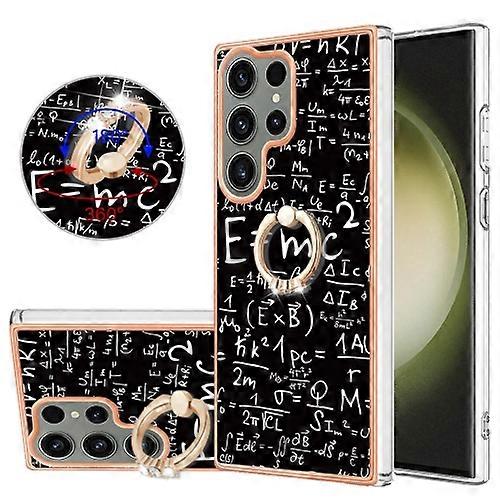 For Samsung Galaxy S23 Ultra 5G Electroplating Dual-side IMD Mobile Phone Case with Ring Holder