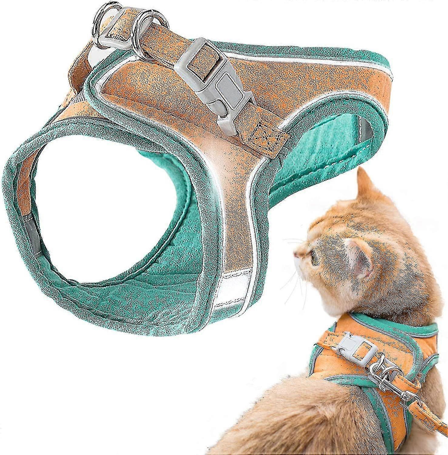 Cat Harness and Leash Set Escape Proof Kitten Harness Adjustable Cat Vest Harness