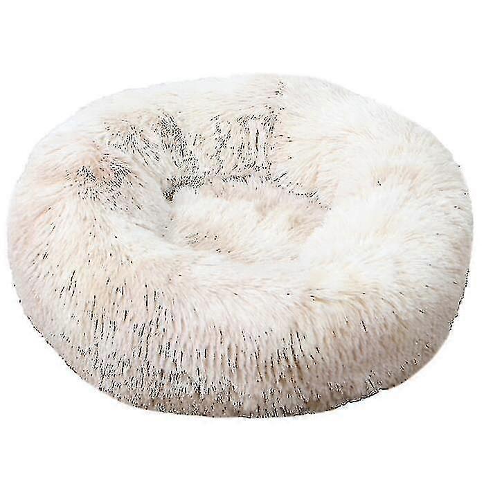 Super Soft Khaki Round Dog Bed 70cm