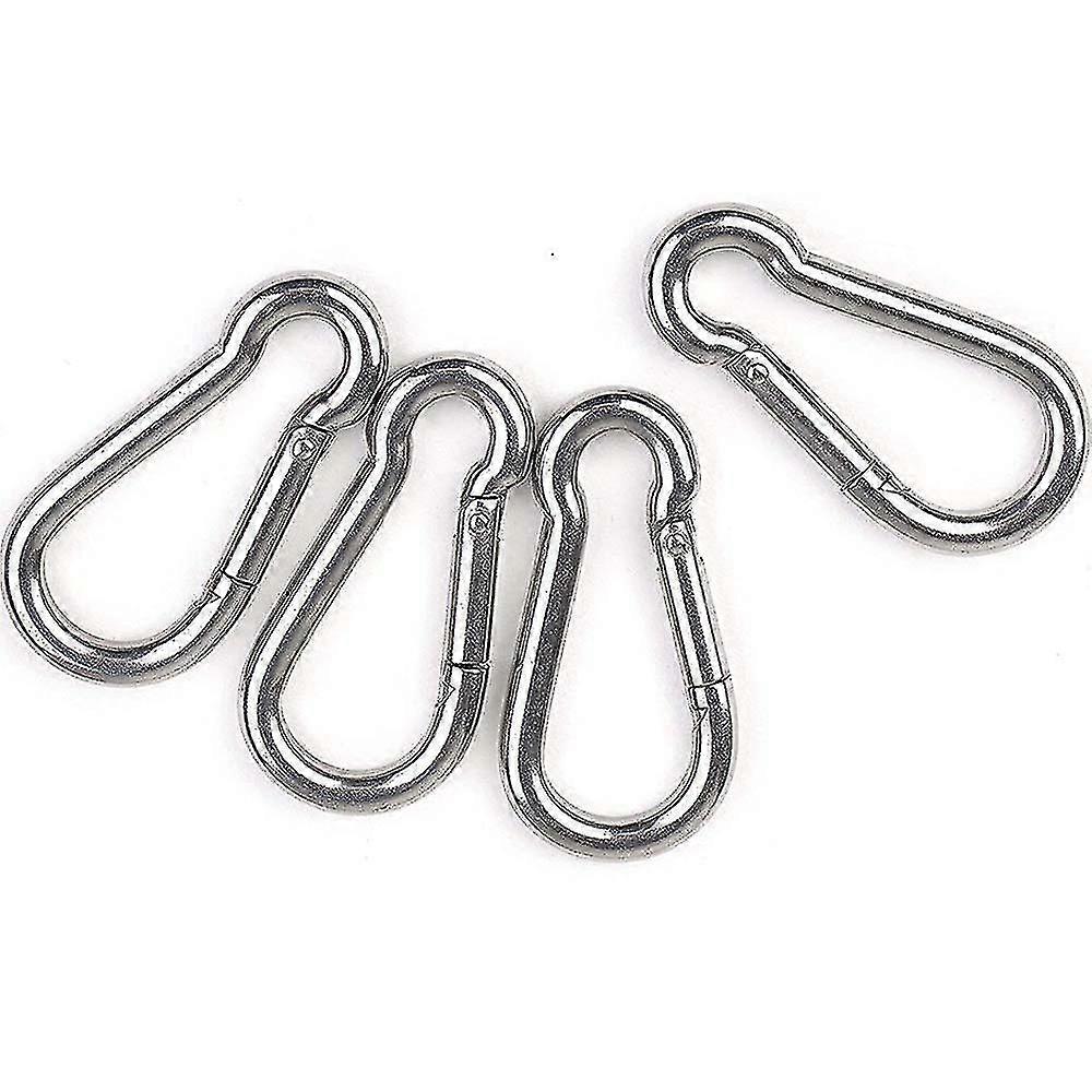 Stainless Steel Spring Snap Hook Carabiner - 4 Pack