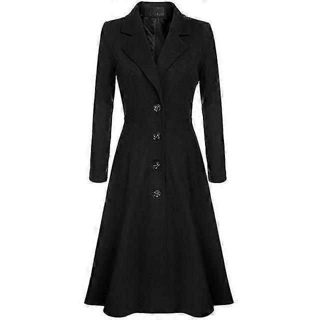 Mode England Style Windbreaker Womens Höst Vinter Elegant Trenchcoats Lång smal ull Ytterkläder Casual Klänning Jacka