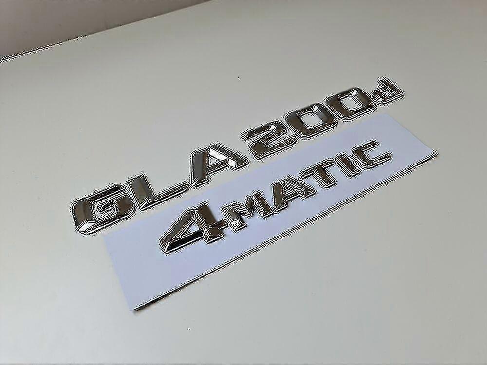 Gla200d 4matic Argento Cromato Lettera Numero Posteriore Bagagliaio Badge Emblema Mercedes