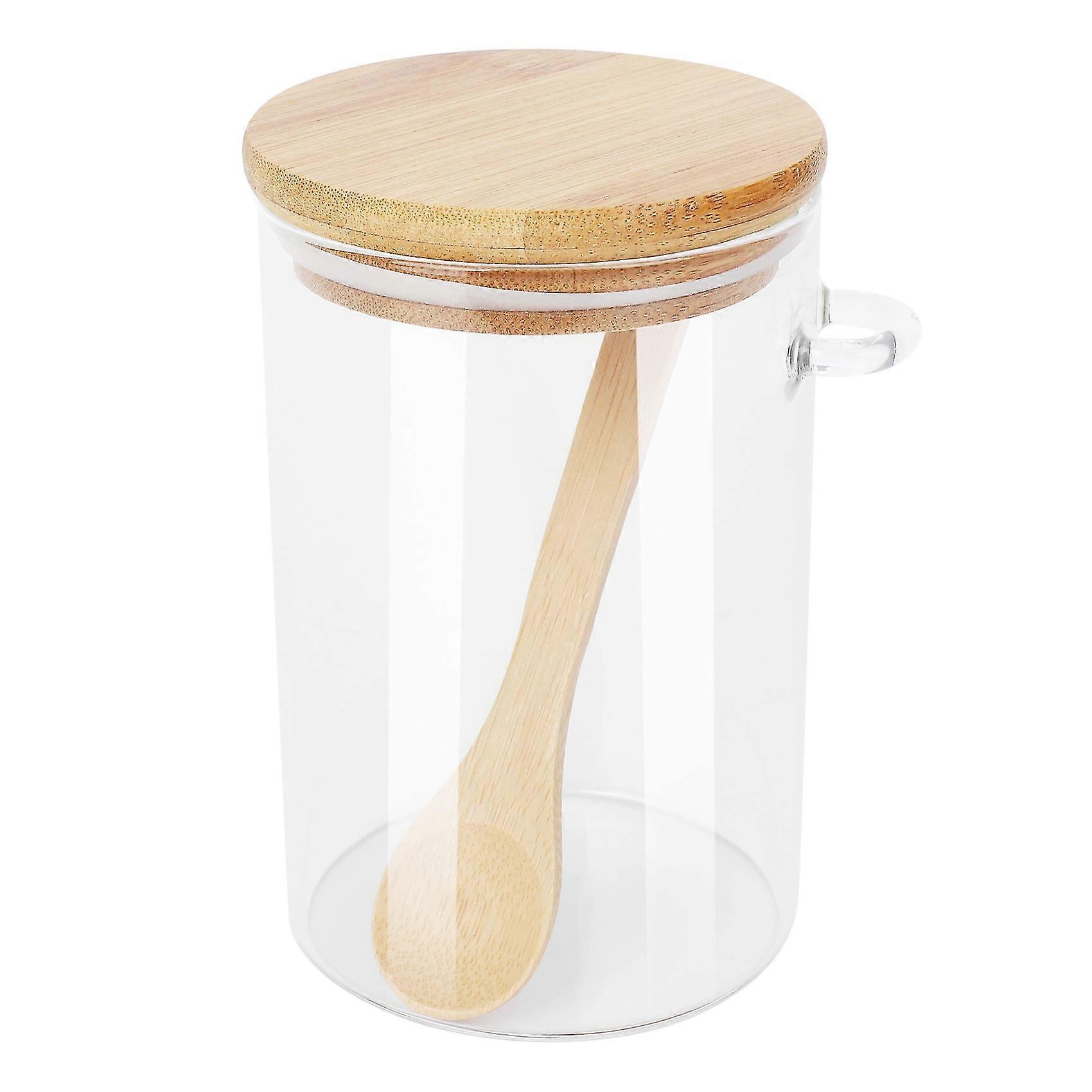 Food Storage Glass Jar Clear Sealed Canister Container With Lid And Spoon For Loose Tea Salt Sugar