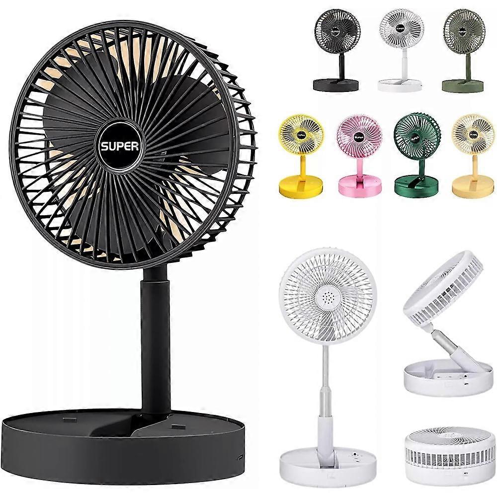 Telescopic Folding Fan - 2024 New Portable USB Rechargeable Collapsible Desk Fan 360 Degree Rotation Cooler for Home