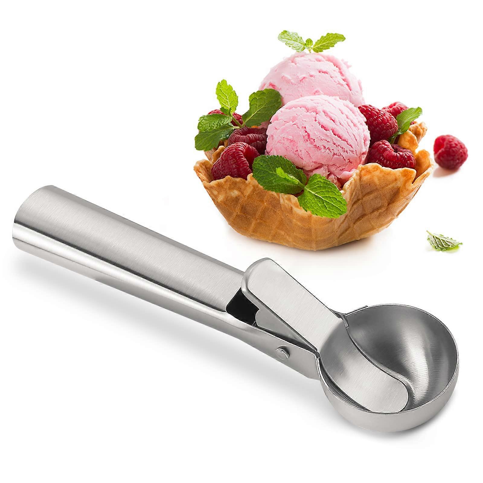 Ice Cream Scoop, Stainless Steel Ice Cream Scooper with Trigger Release, Metal Cookie Scoops, Iceream Scoop