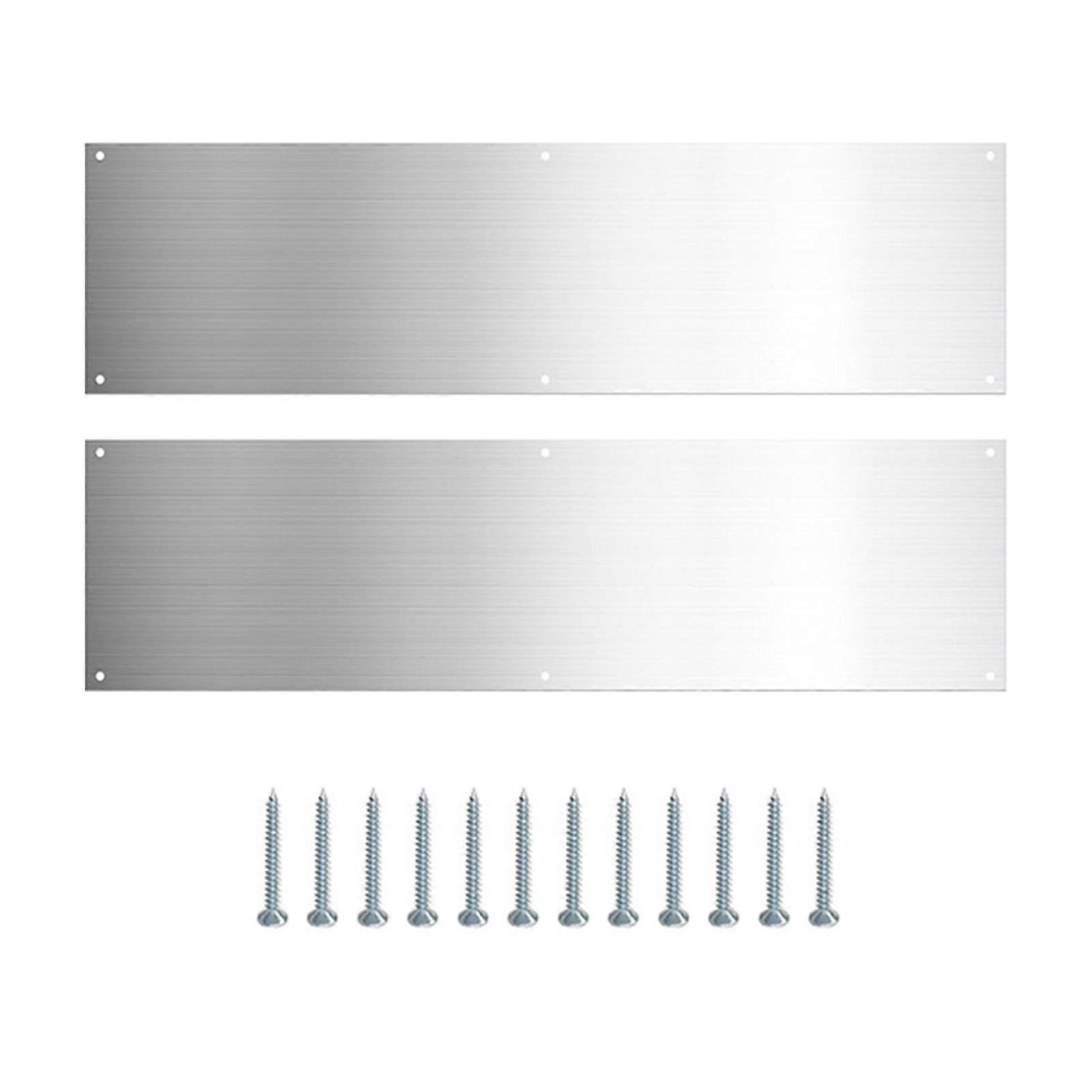1 Set Stainless Steel Door Kick Plate to Protect The Bottom of Door Decorative Door Push Plate Scratch-resistant & Wear-resistant Metal Door Protector