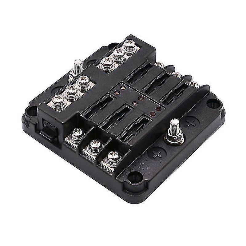 Universal 6 Way Fuse Box Block Fuse Holder Box Car Vehicle Circuit Automotive Car Fuse Accessory Tool Black