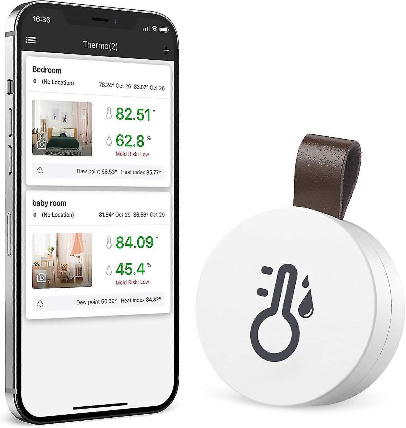 Bluetooth Room Hygrometer Thermometer, Mini Room Thermometer, Sensor de monitoreo de temperatura para ios Android