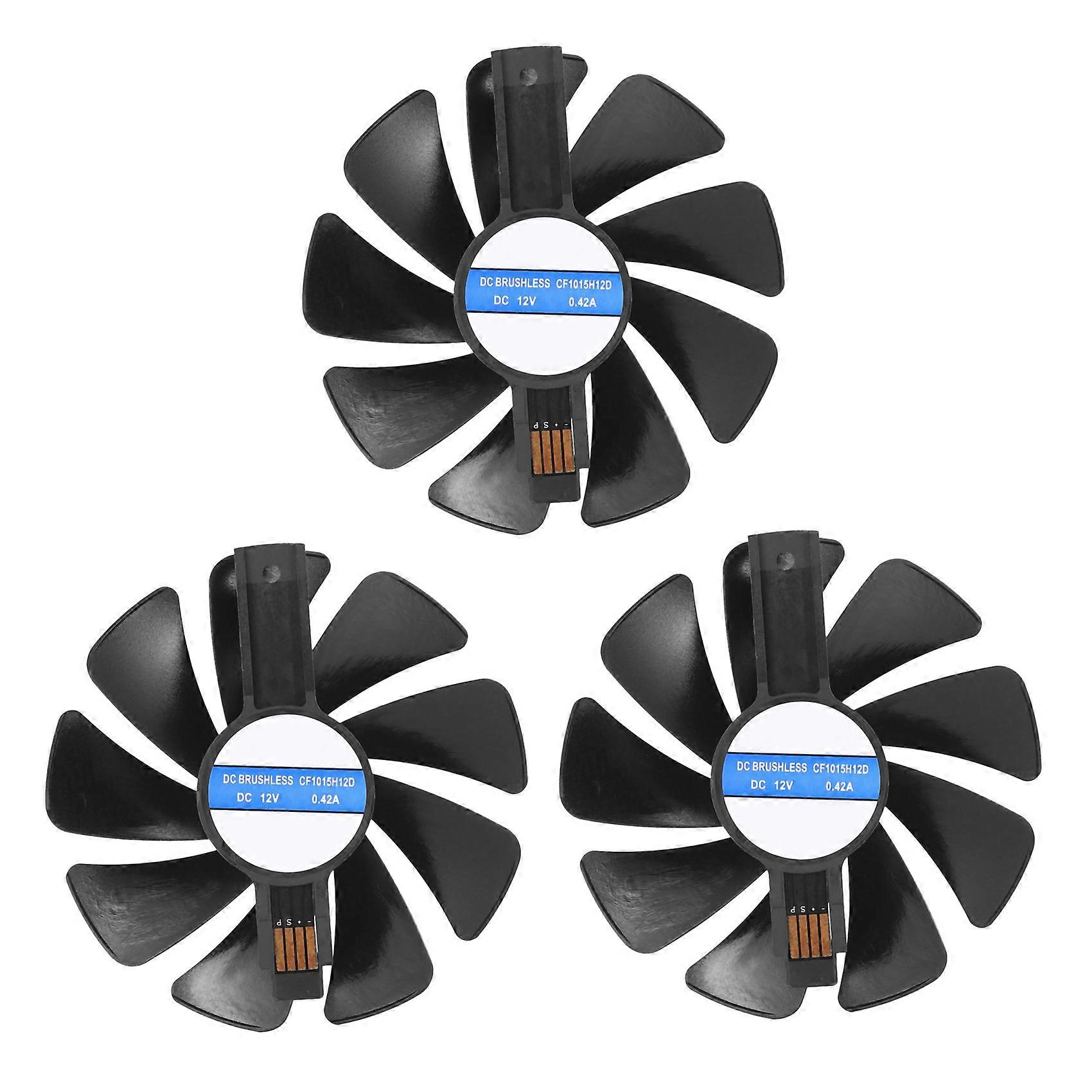 3pcs 95mm CF1015H12D DC12V Video Card Cooler Cooling Fan Replace for Sapphire NITRO RX480 8G RX 470