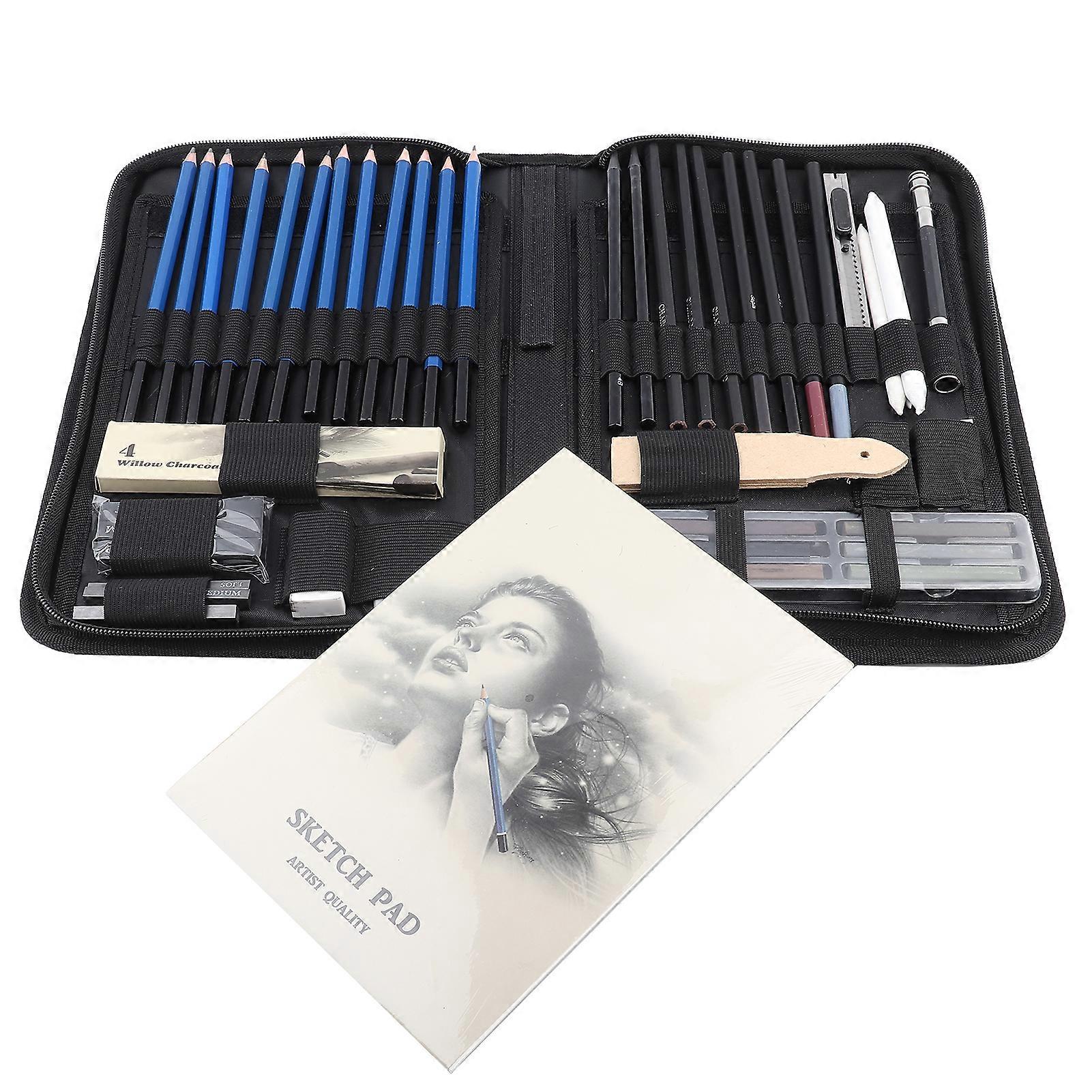 48PCS επαγγελματικό σκίτσο σχέδιο μολύβια εξάρτηση φέρει τσάντα τέχνης ζωγραφική εργαλείο που μαθητής μαύρο