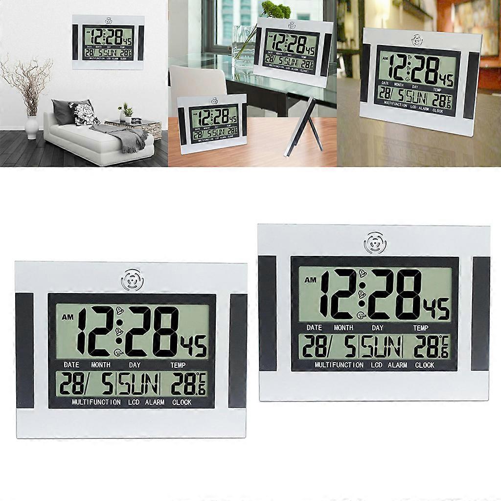 2pcs Large Digits LCD Display Clock Calendar Days Month Year Battery Power