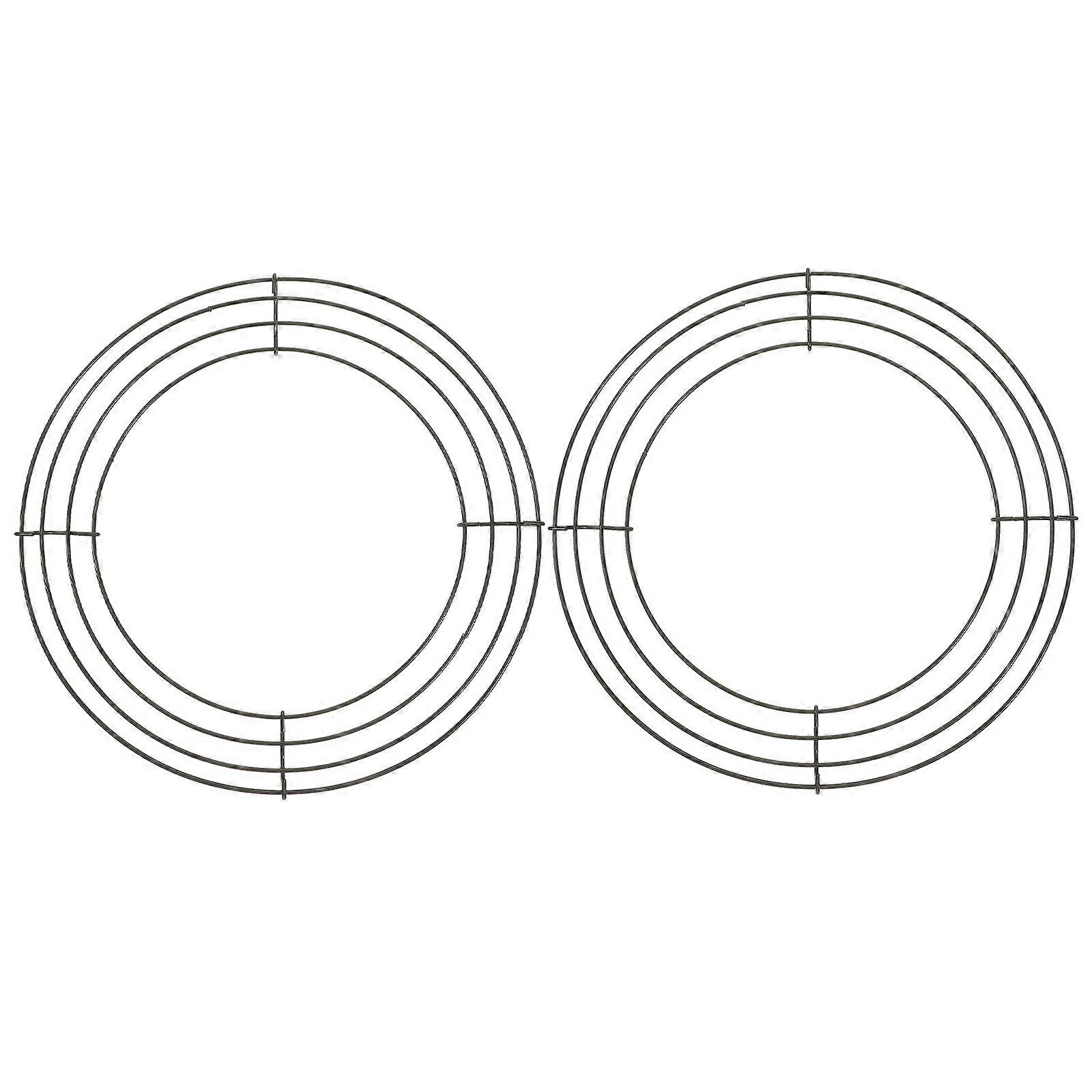 2pcs Wreath Form Round Backdrop Stand Flower Wreath Ring Stand Circle for Decoration