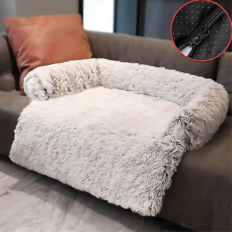 Square Dog Bed Fluffy Plush Dog Mat For Furniture Protector With Removable Washable Cover For Large Medium Small Dogs And Cats