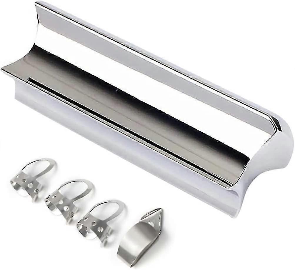 Gitarr slide bar set ståltonsstång med 4-fingerplektrum för elgitarr silver stål slide bar gitarr (silver) (5 st)
