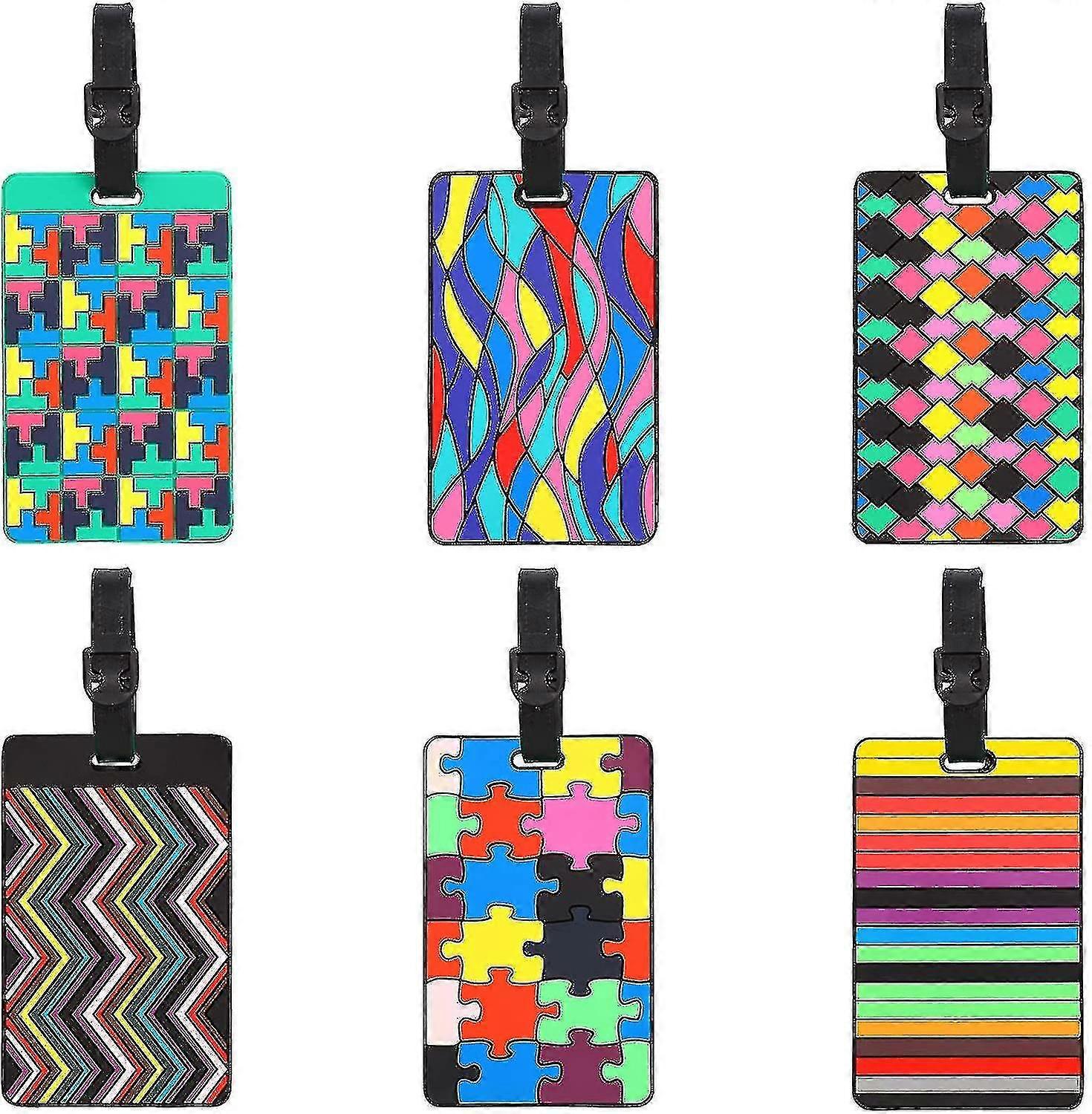 6個 安全な荷物タグ PVCスーツケース 荷物タグ 旅行スーツケース 荷物 ハンドバッグタグラベル タグF