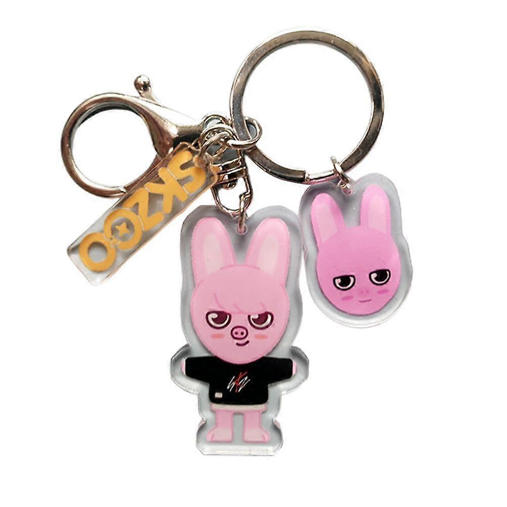 1/8pcs Cartoon Keyring Acrylic Double Sided Pattern Keyring Keychain for Backpacks Keys Mobile Phones Gift for Fans