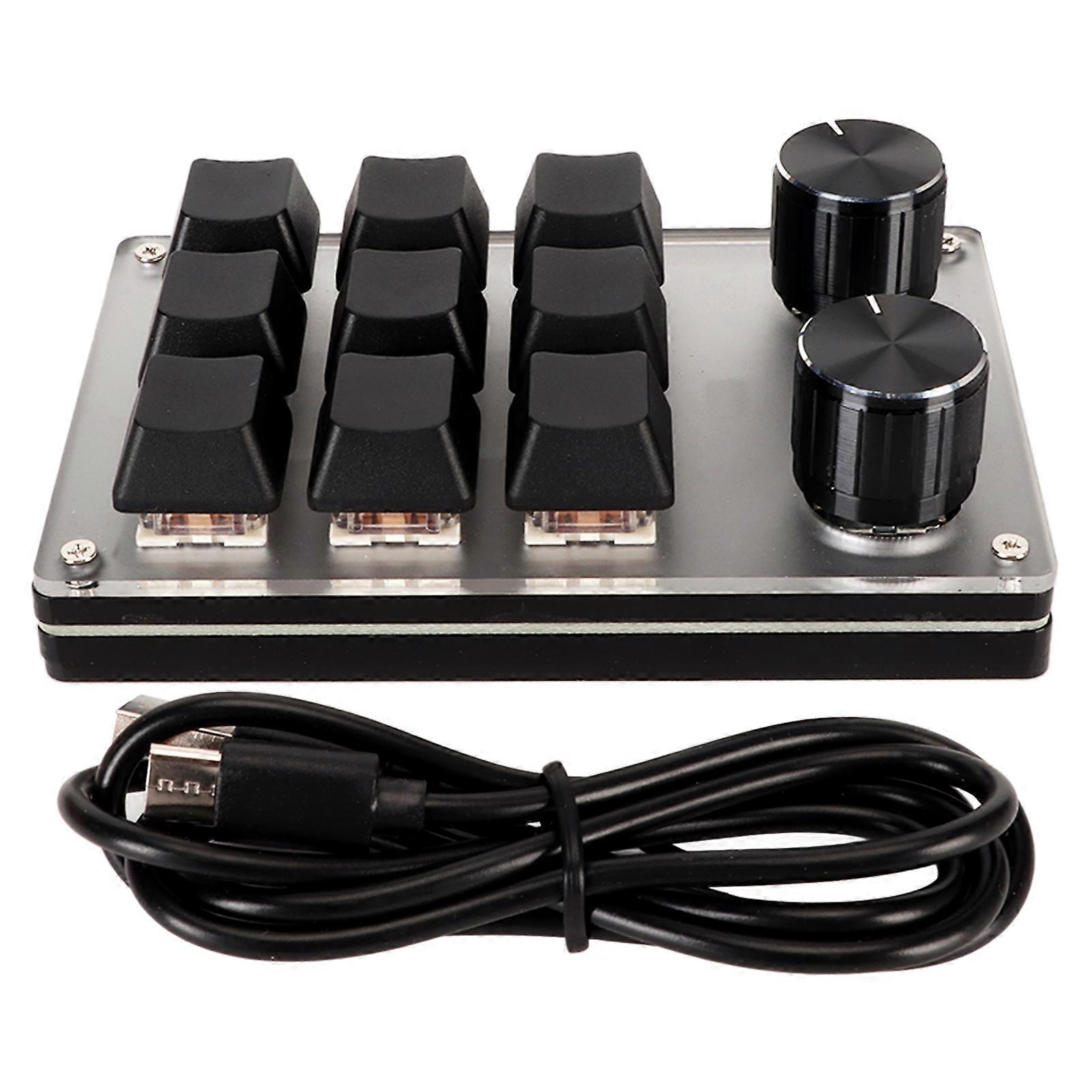 Red Switch Macro Keyboard Plug and Play Ergonomic Customized Knobs USB Mini Keypad for Desktop PC