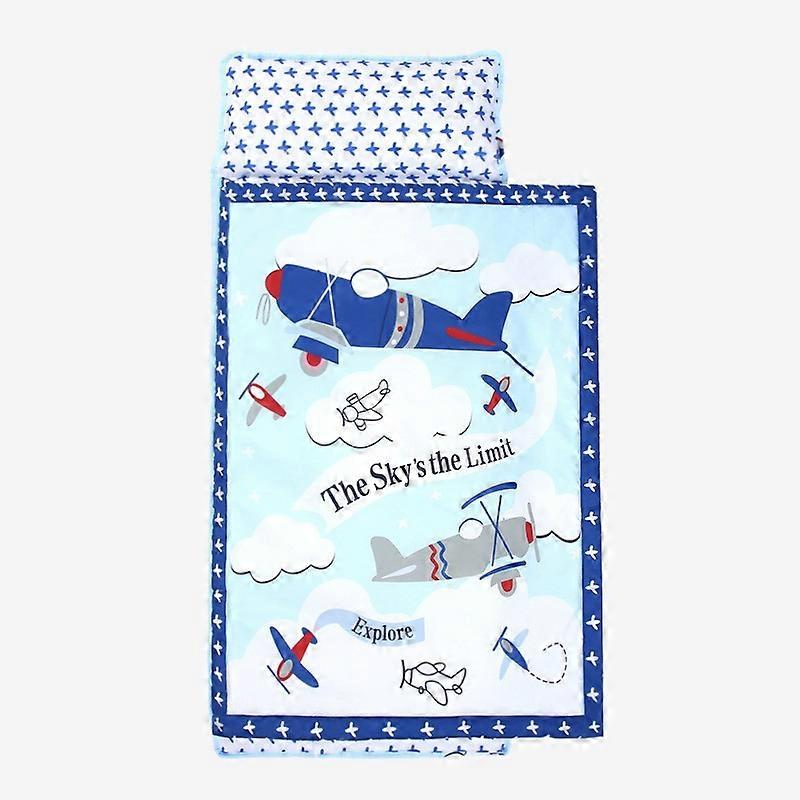 Kids Nap Mat with Weighted Blanket for Daycare with Pillow, Toddler Nap Mat for Preschool and Sleepovers, 49.2"L x 19.6"W