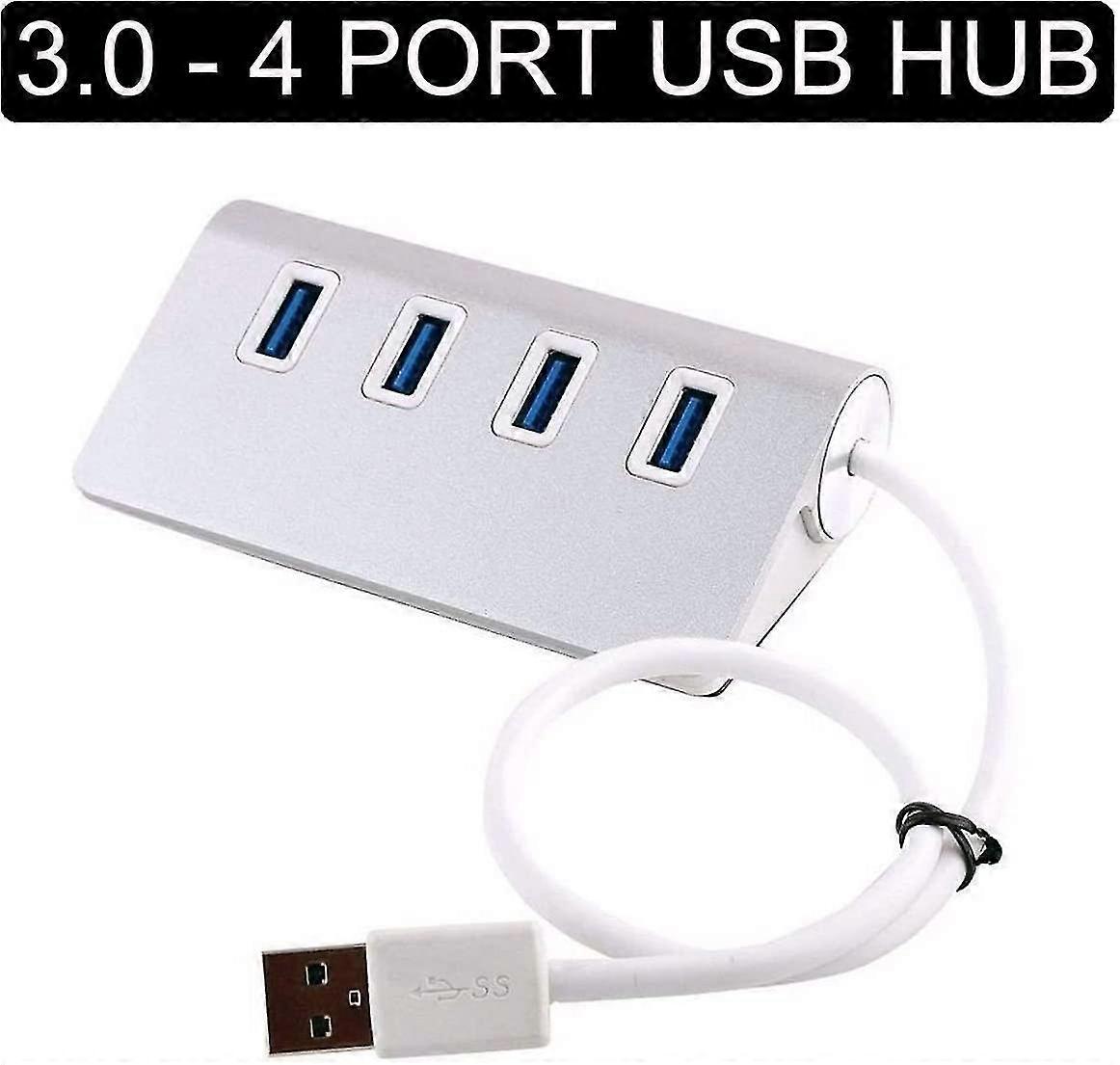 4-poorts USB 3.0 Hub Splitter High Speed Data Transfer Super Fast Multi Charging draagbare adapter gebouwd met aluminiumlegering voor Mac PC laptops Smartpho