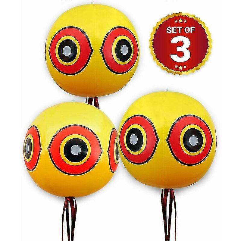 Repellent Balloons - Anti Pigeon Bird Scarer - To Repel Pigeons, Crows And More - Compatible Use With Ultrasonic/spike/net - Pack Of 3 Repellent Ballo