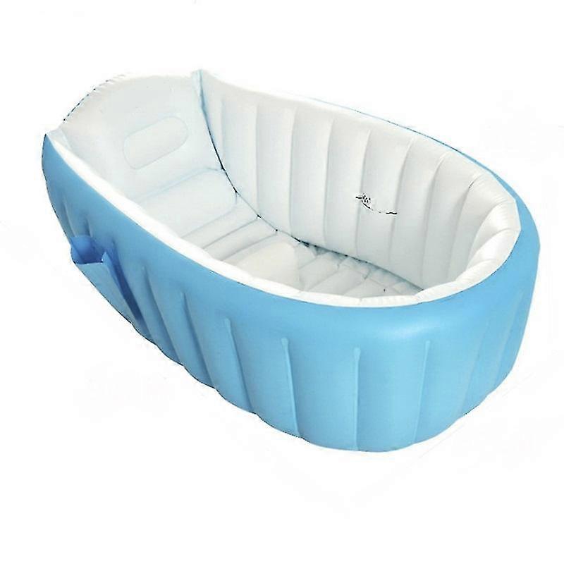 1pc Portable Baby Warm Inflatable Bathtub (blue)