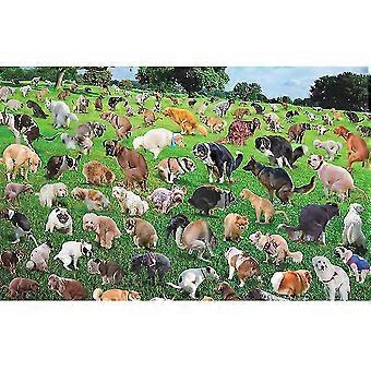 101 Dog Poop puslespil - 1000 brikker Plane Puzzle - Dekompression spil