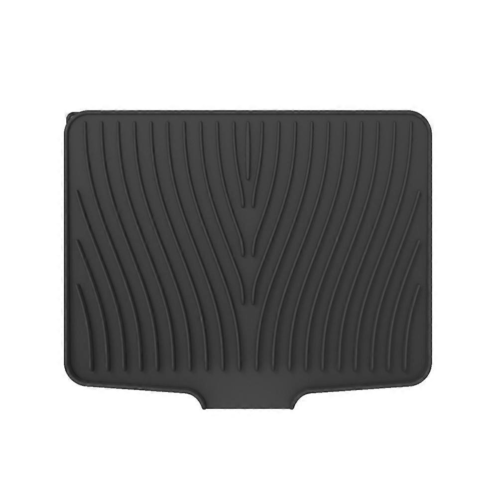 Silicone Dish Drying Mat for Kitchen Counter, Multi Usage Household Drain Pad with Built-in Drain Lip