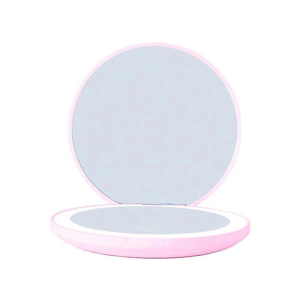 Portable LED Lighted Travel Makeup Mirror Foldable Dual Sided Vanity Mirror with Lights - Handheld Magnification Pocket Mirrors