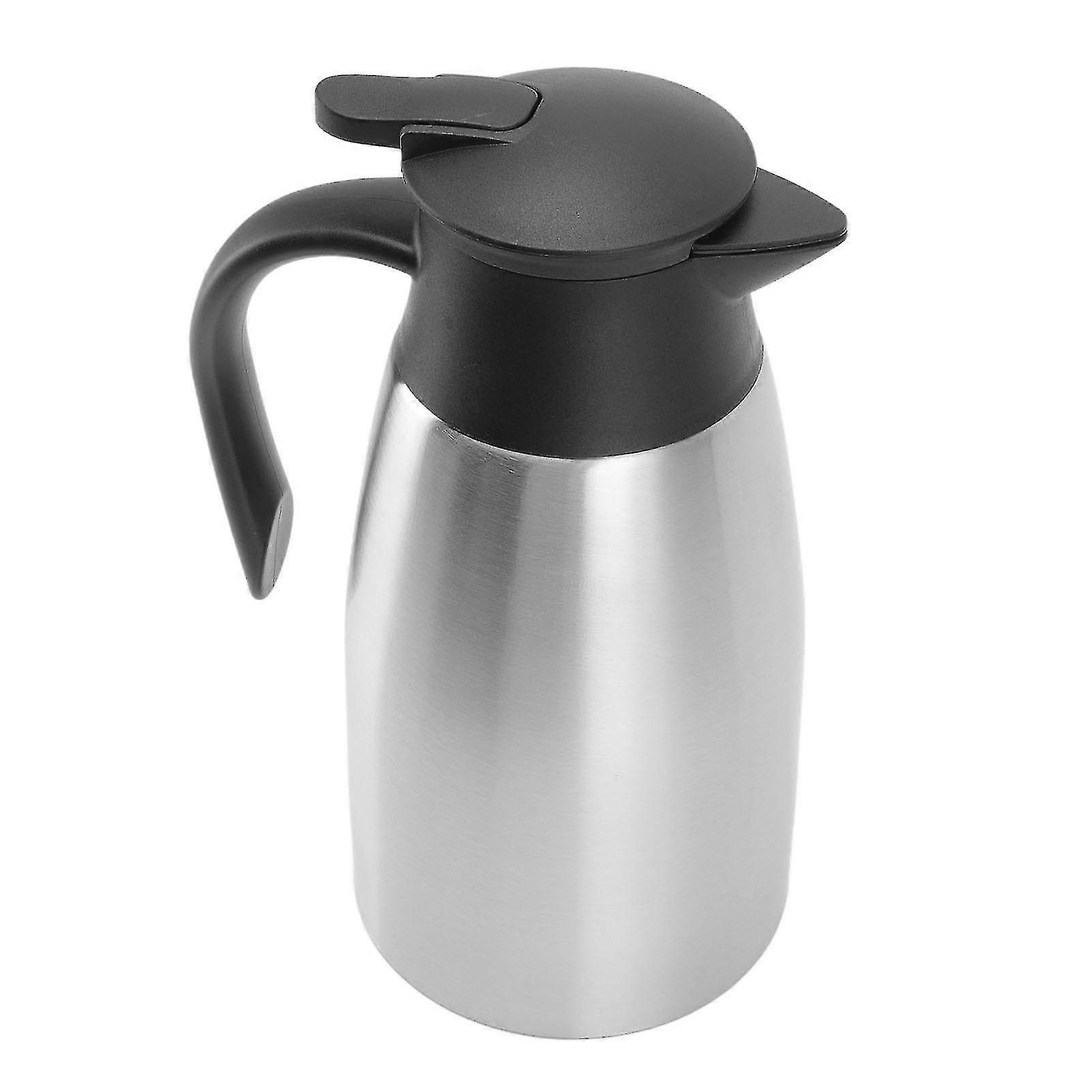 1.5L Large Capacity 304 Stainless Steel Thermal Coffee Carafe, Press Type for Home and Student