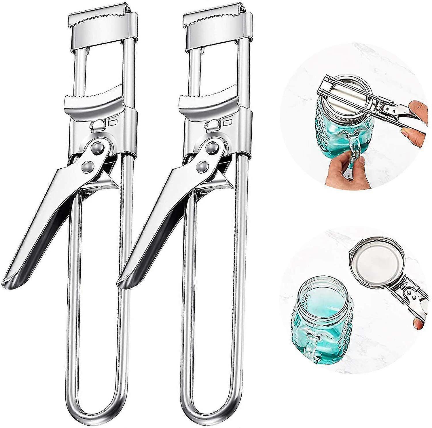2pcs Master Opener Adjustable Jar Bottle Opener, Adjustable Multifunctional Stainless Steel Can Opener Jar Lid Gripper, Manual Jar Opener For Senior-