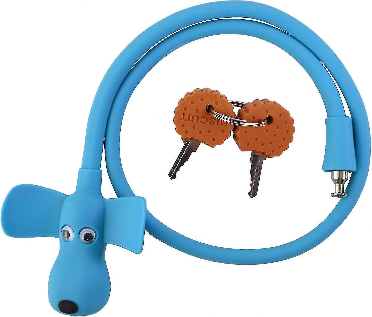 Bloqueio de cabo de bicicleta com chaves, bloqueio de bicicleta coberto de silicone Bloqueio de cabo para crianças Bloqueio dos desenhos animados, bloqueio para bicicleta, porta, skate, capacete e mais