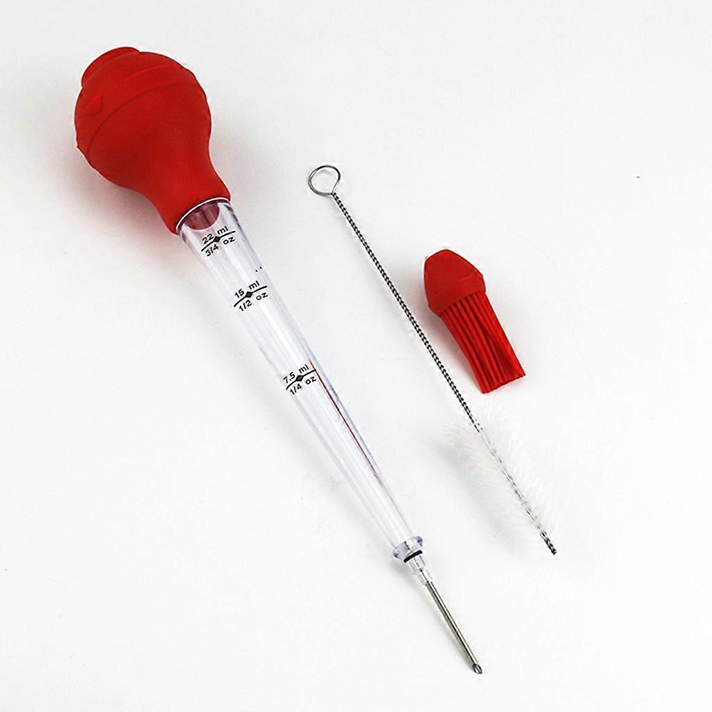 Turkey Silicone Spice Pump Baster with Raffia Brush