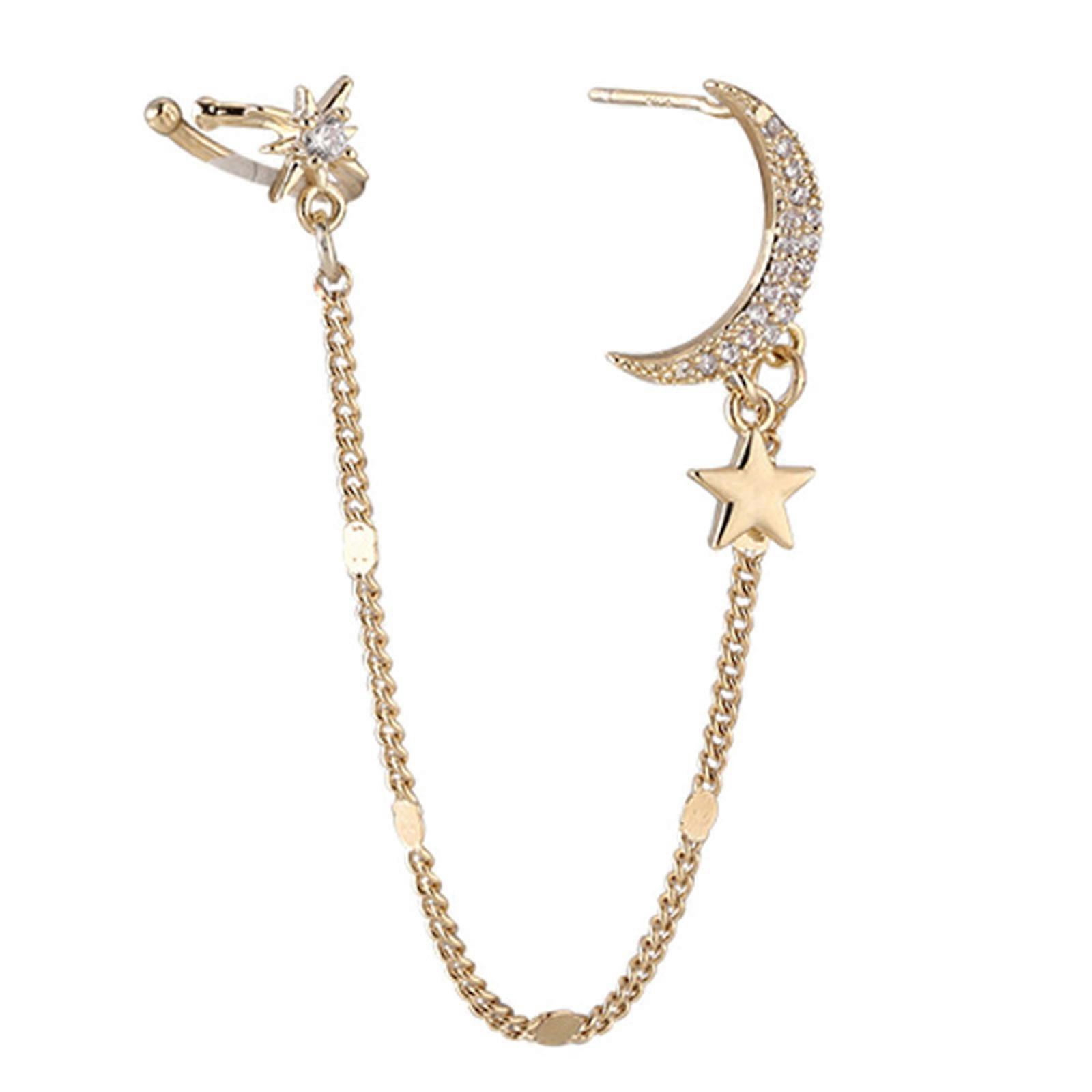 Douyin with the Same Moon Star Ear Hanging Without Ear Hole Ear Bone Clip
