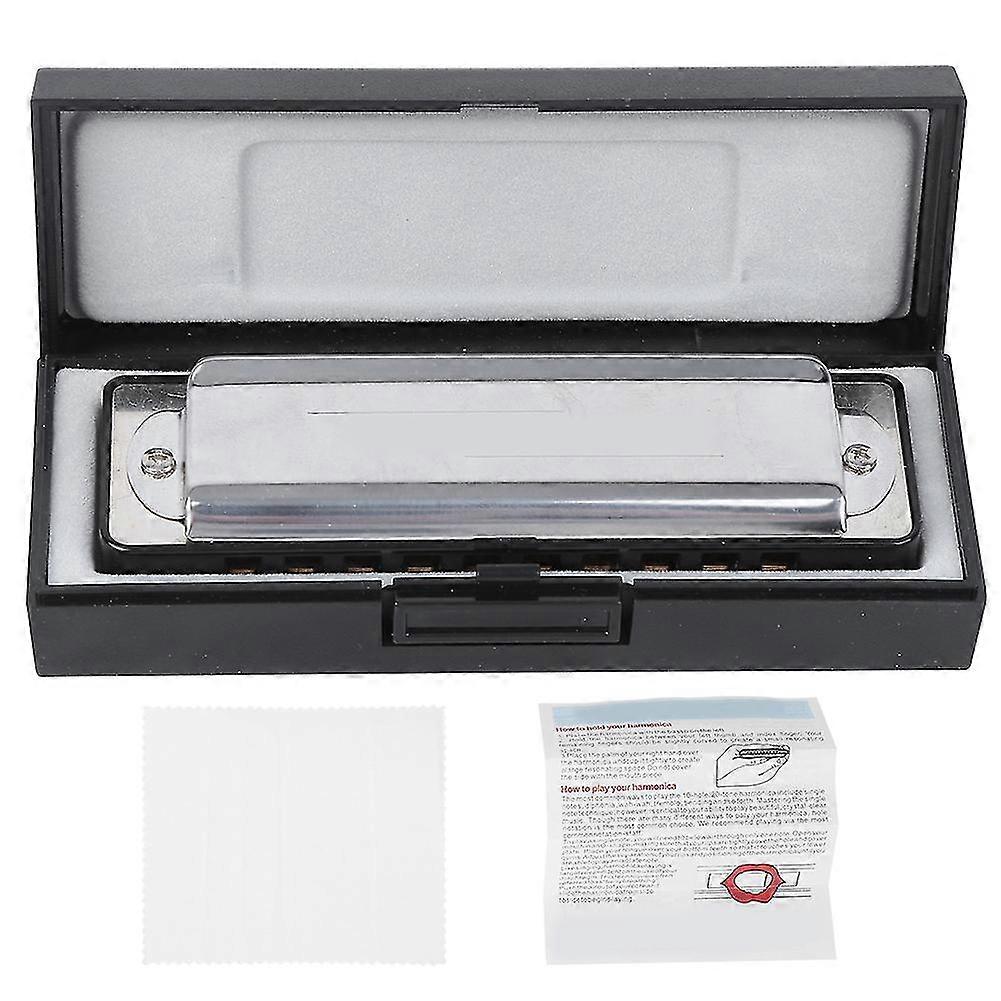 10?Hole Harmonica Blues C Key Harp Wind Musical Instrument Beginner Practice AM?20DBlack