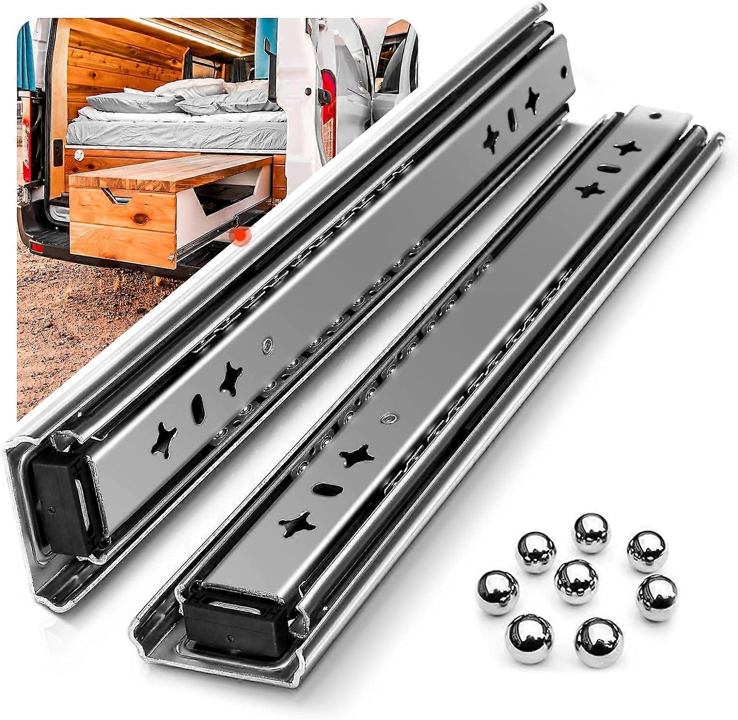 Heavy Duty Drawer Slide With Shock Absorber Drawer Slide 120kg Load Capacity Ball Bearing 1 Pair