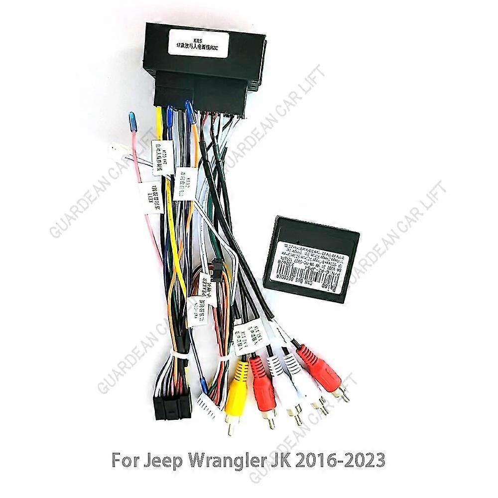 Car Radio Stereo Wiring Harness Cable Adapter Android Mp5 Player Stereo For Jeep Wrangler Cherokee Compass Renegade 2016-2023