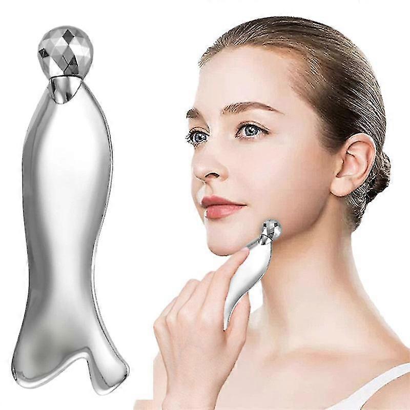 Portable 3d Roller Guasha Tool  Alloy Fish Shape Body Massager