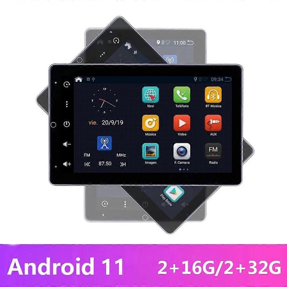 Universal Android 11 RAM 2GB ROM 32GB 10.1" Car GPS Multimedia MP5 Player HD Tesla Style Rotatable Screen support DVR