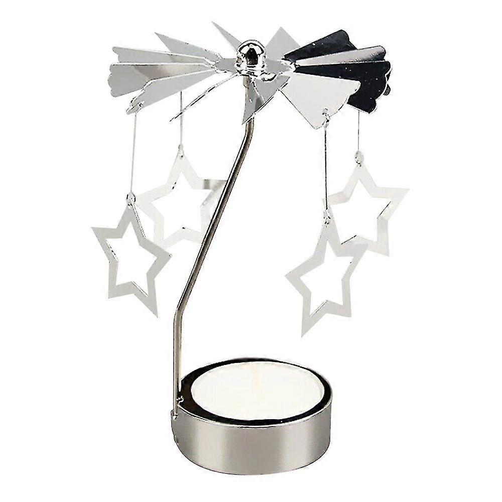 Christmas Rotary Tealight Candle Holder Spinning Candlestick Carousel Decoration Gift-MXBC