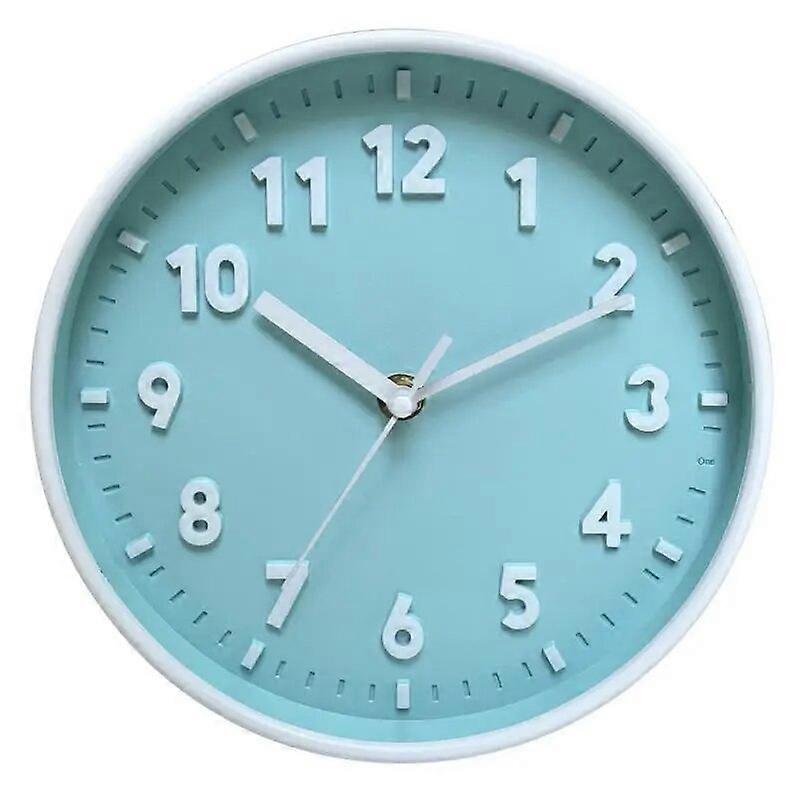 Round Wall Clock Creative 8-inch Candy Color Silent Clocks Children Room Living Room Bedroom Modern Simple Pointer Wall Clock