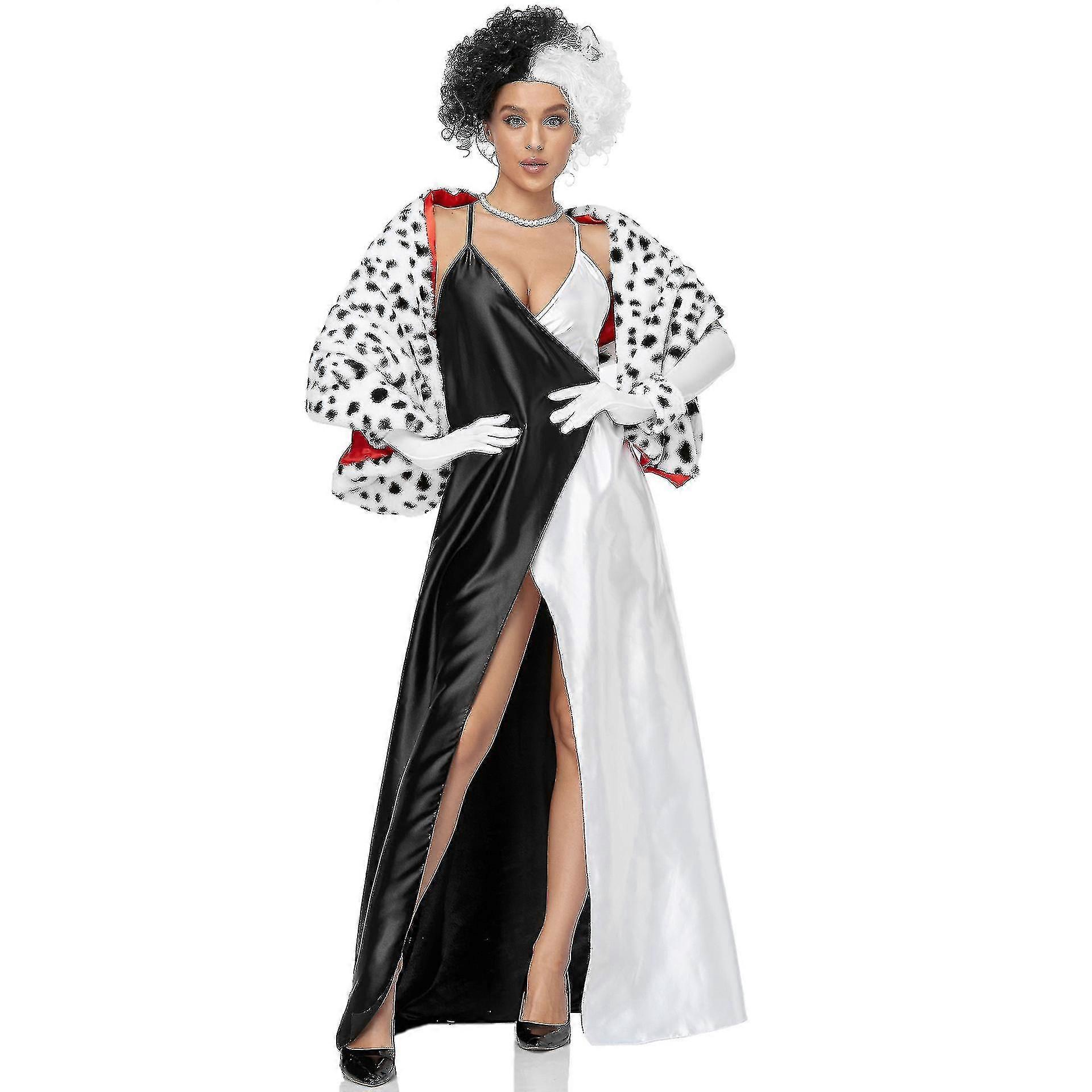 Cruella De Vil Women Costume Evil Madame Fancy Dress Party Outfit Oz |  Fruugo UK