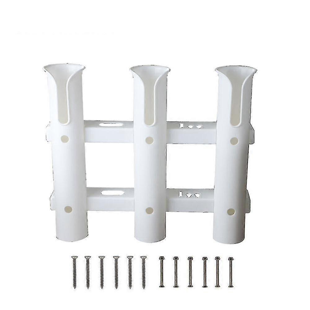 حامل قضيب الصيد, حامل قضيب الأنبوب حامل حامل جانبي مثبت على الحائط مع فتحة, جميع الملحقات مضمنة (أبيض)