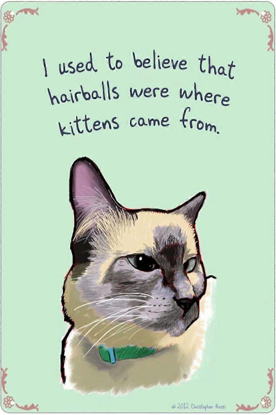 猫の錫の看板金属の壁ポスターガーデンバーパブの看板金属アートの装飾鉄の絵画アートの装飾鉄の絵画8x12インチ