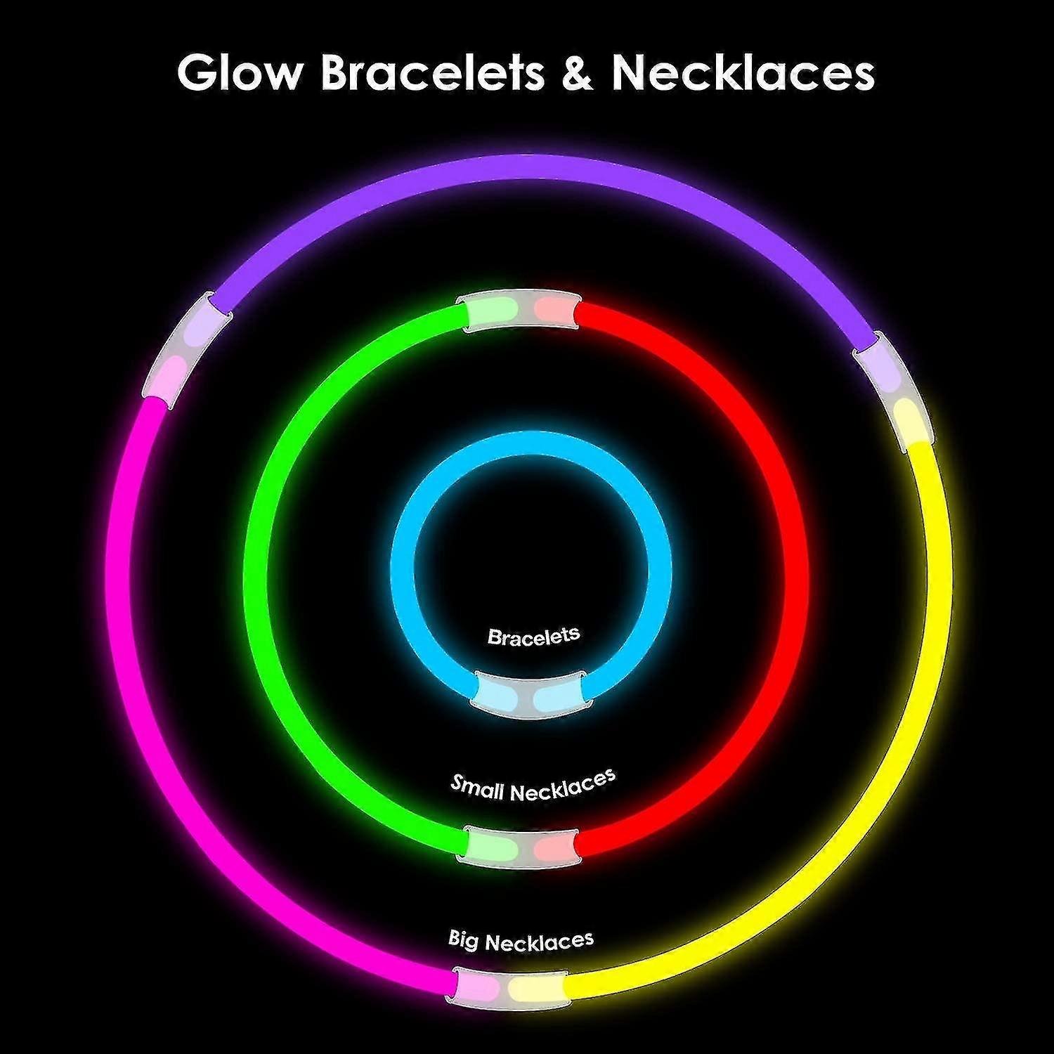 100 Glow Sticks Bulk Party Supplies, Glow In The Dark Fun Party Pack With Glowsticks And Connectors Glow Stick