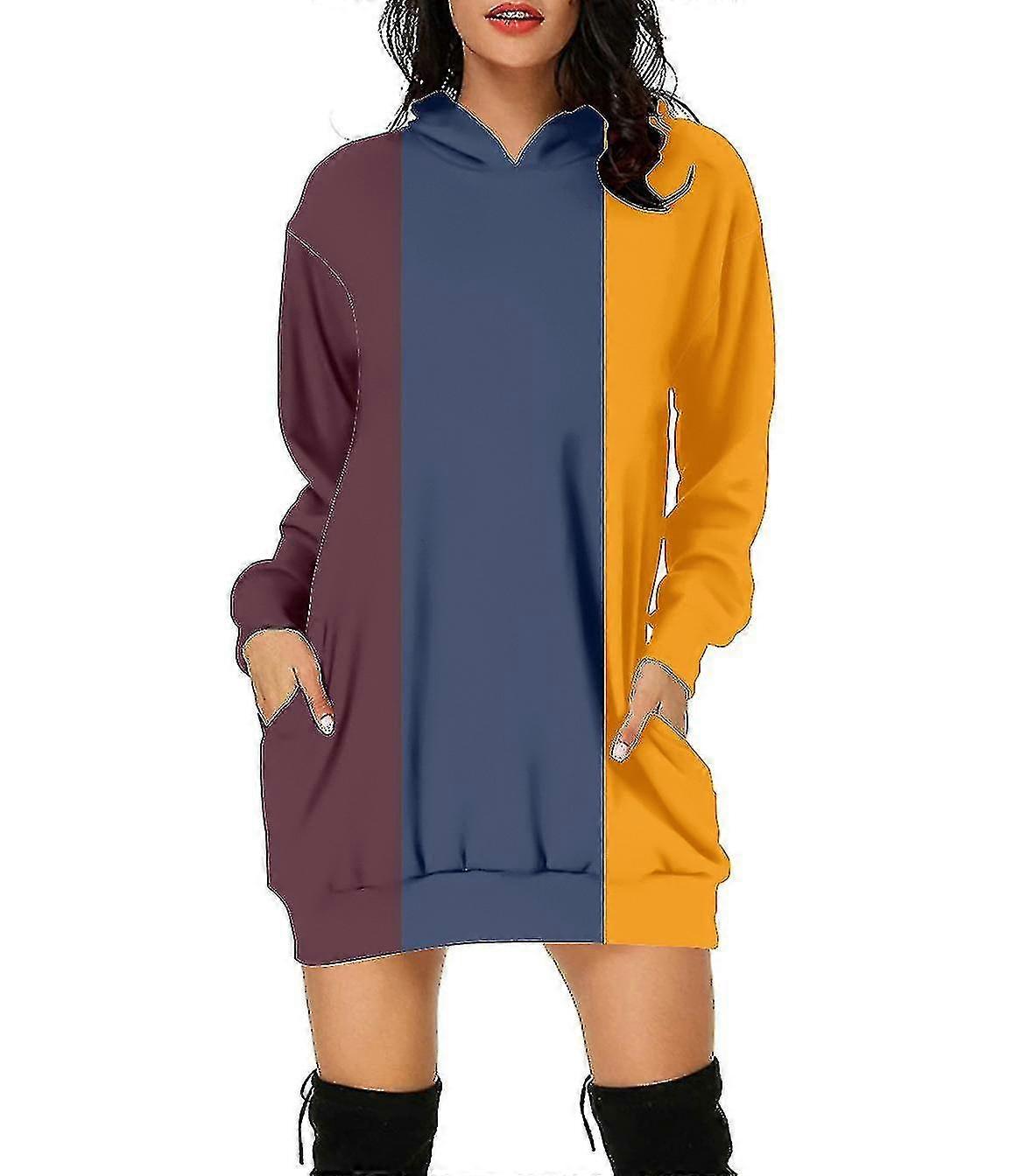 Suéter suelto de manga larga con capucha con estampado 3D para mujer